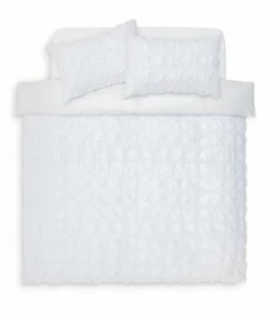 Habitat Seersucker Square White Bedding Set - Single -Bed Linings Sales Store 1232554 R Z002A