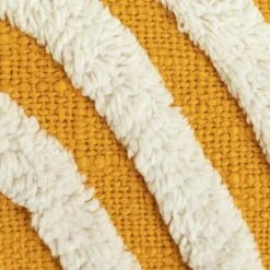 Habitat Geo Tufted Cushion - Yellow & White - 60x30cm -Bed Linings Sales Store 1240209 R B001