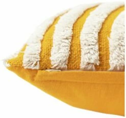 Habitat Geo Tufted Cushion - Yellow & White - 60x30cm -Bed Linings Sales Store 1240209 R Z004A