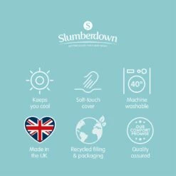 Slumberdown Light & Cool 1 Tog Duvet - Single -Bed Linings Sales Store 1251449 R Z012A