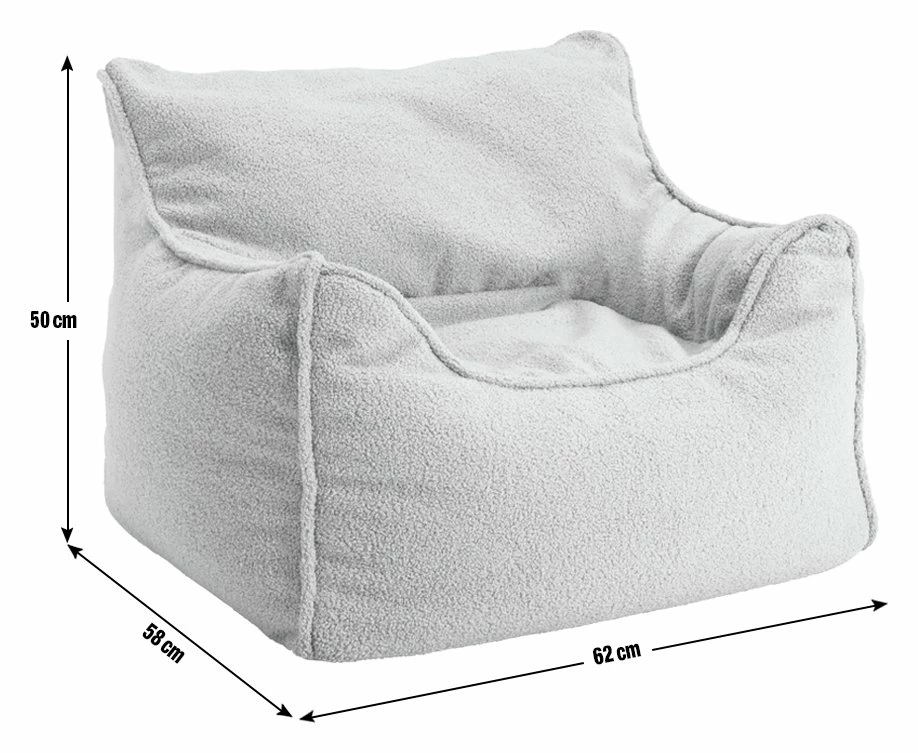 Habitat Kids Single Chair Boucle Bean Bag - Off White 3 Habitat Kids Single Chair Boucle Bean Bag - Off White - Image 3
