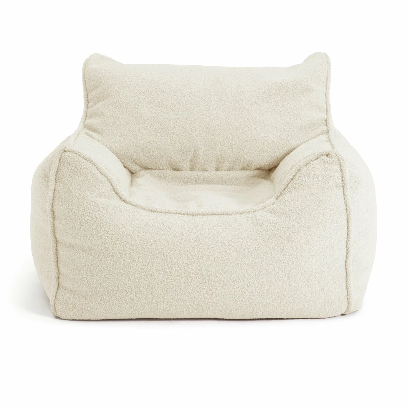 Habitat Kids Single Chair Boucle Bean Bag - Off White 2 Habitat Kids Single Chair Boucle Bean Bag - Off White - Image 2