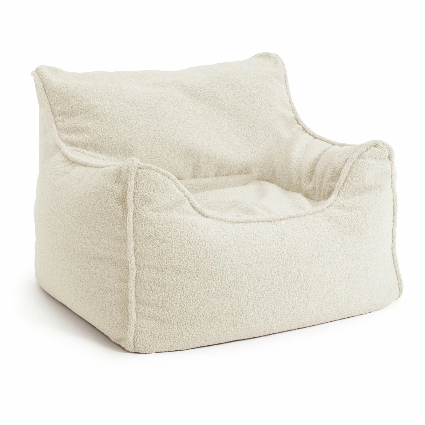 Habitat Kids Single Chair Boucle Bean Bag - Off White 4 Habitat Kids Single Chair Boucle Bean Bag - Off White - Image 4
