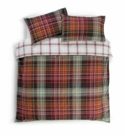 Habitat Red Brushed Check Bedding Set - Single -Bed Linings Sales Store 2019408 R Z002A