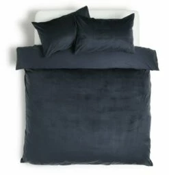 Habitat Plain Velvet Navy Bedding Set - Double -Bed Linings Sales Store 2063241 R Z002A