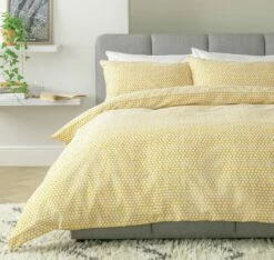 Argos Home Polka Square Yellow Bedding Set - Single -Bed Linings Sales Store 2069245 R Z005A
