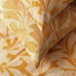 Habitat Cotton Linear Leaf Print Yellow Bedding Set- Single -Bed Linings Sales Store 2208972 R Z002C