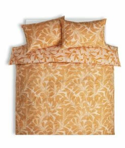 Habitat Cotton Linear Leaf Print Yellow Bedding Set- Single -Bed Linings Sales Store 2208972 R Z003A