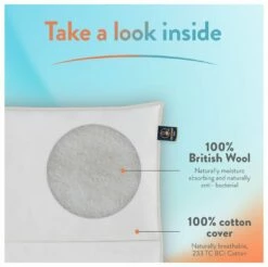 Slumberdown Wonderful Wool Medium Weight Duvet - Single -Bed Linings Sales Store 2255097 R Z005A