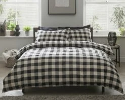 Habitat Gingham Check Black & White Bedding Set - Single