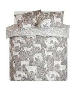 Habitat Brushed Cotton Deer Print Grey Bedding Set - Single -Bed Linings Sales Store 2729107 R Z002A