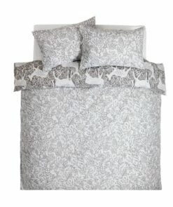 Habitat Brushed Cotton Deer Print Grey Bedding Set - Single -Bed Linings Sales Store 2729107 R Z003A