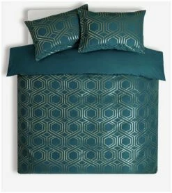 Habitat Geo Jacquard Teal Bedding Set - Double -Bed Linings Sales Store 3036734 R Z002A