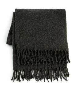 Habitat Faux Mohair Throw - Charcoal - 125X150cm