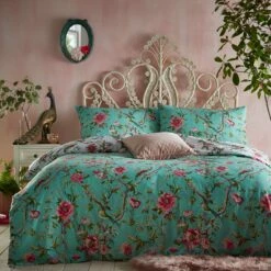 Furn Vintage Chinoiserie Floral Green Bedding Set - Single -Bed Linings Sales Store 3066498 R Z004A