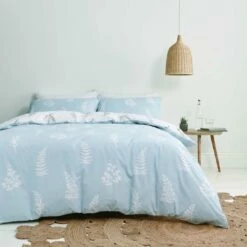 Bianca Egyptian Cotton Flowers White Bedding Set - Double