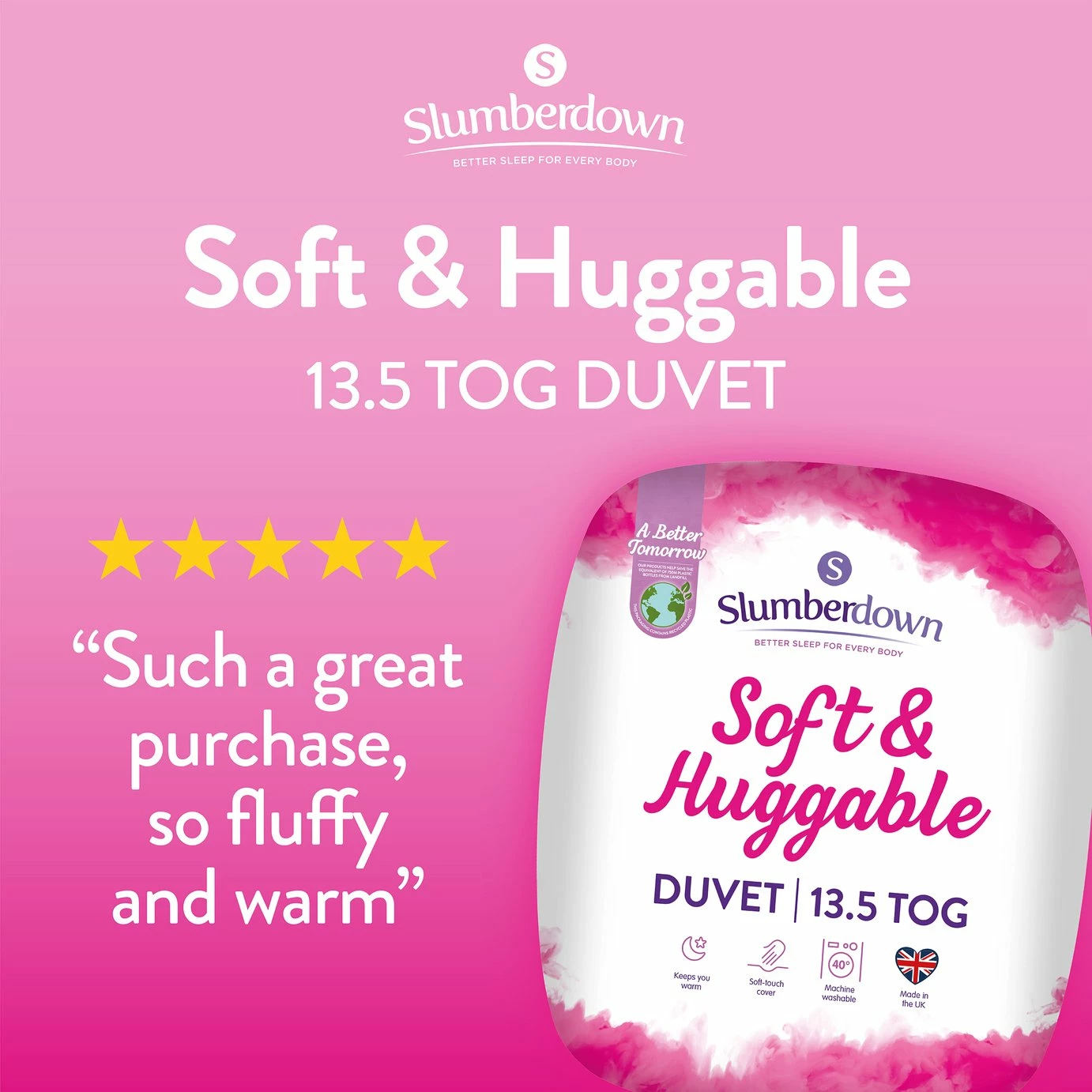 Slumberdown Soft And Huggable 13.5 Tog Duvet - Single 2 Slumberdown Soft And Huggable 13.5 Tog Duvet - Single - Image 2