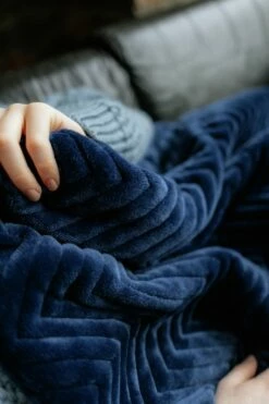 Dreamland Deluxe Velvet Royal Blue Heated Throw - Large -Bed Linings Sales Store 3340901 R Z015A