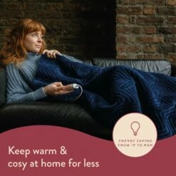 Dreamland Deluxe Velvet Royal Blue Heated Throw - Large -Bed Linings Sales Store 3340901 R Z018A