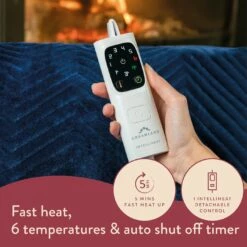 Dreamland Deluxe Velvet Royal Blue Heated Throw - Large -Bed Linings Sales Store 3340901 R Z019A