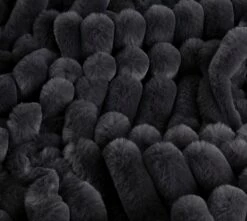 Habitat Ribbed Faux Fur Throw - Charcoal - 125X150cm -Bed Linings Sales Store 3361320 R Z003A