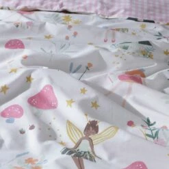 Habitat Glowing Fairies Pink Kids Bedding Set - Toddler -Bed Linings Sales Store 3980440 R Z008A