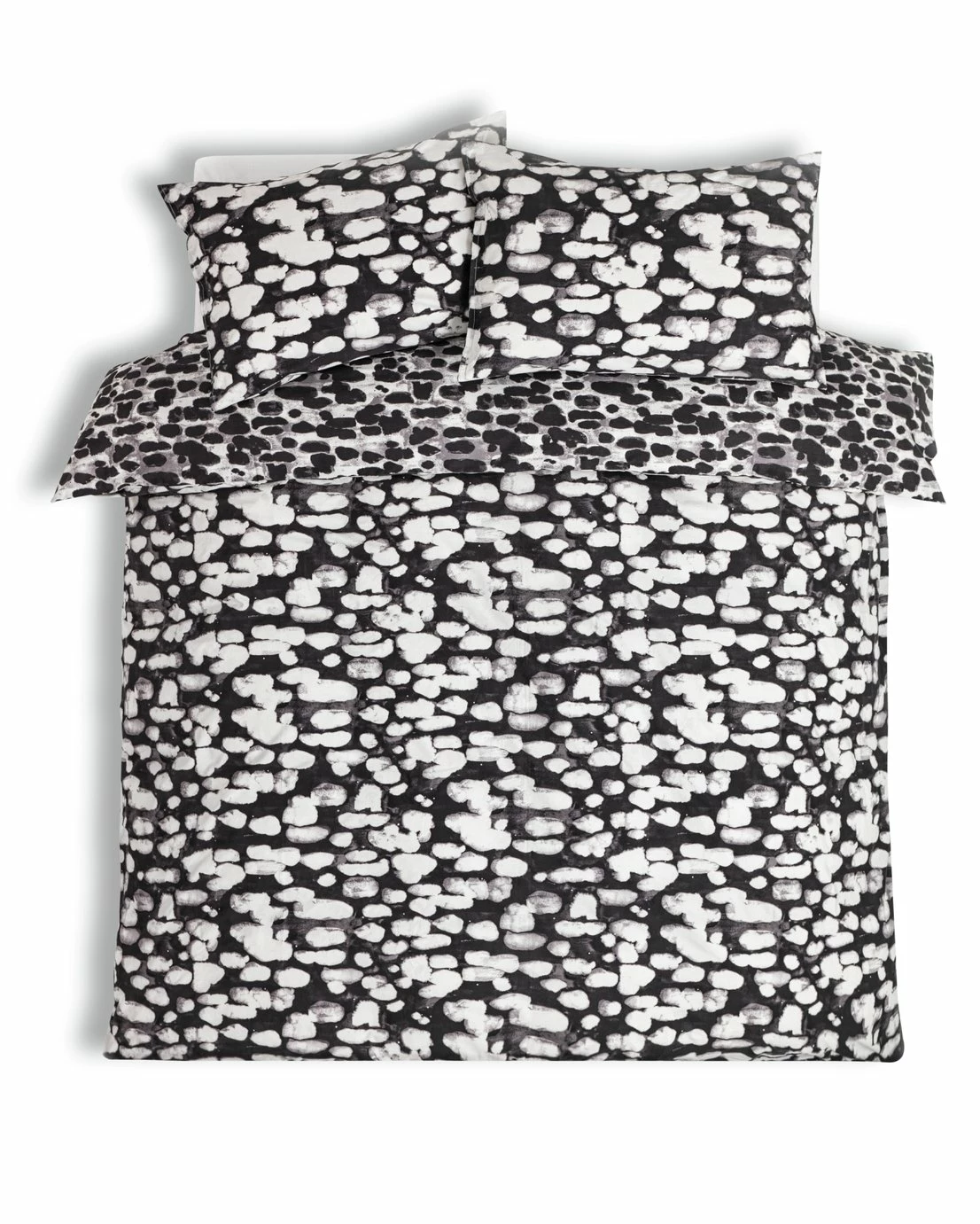 Habitat Cotton Bark Print Black & Grey Bedding Set - Double 3 Habitat Cotton Bark Print Black & Grey Bedding Set - Double - Image 3