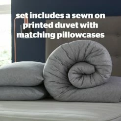 Silentnight Coverless 10.5Tog Grey Duvet & Pillowcase-Single -Bed Linings Sales Store 4468624 R Z003A