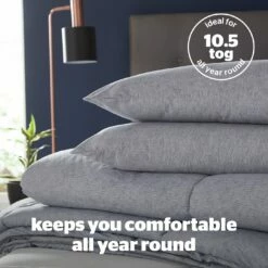 Silentnight Coverless 10.5Tog Grey Duvet & Pillowcase-Single -Bed Linings Sales Store 4468624 R Z006A