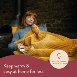 Dreamland Deluxe Velvet Mustard Heated Throw - Large -Bed Linings Sales Store 4844994 R Z003A