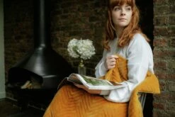 Dreamland Deluxe Velvet Mustard Heated Throw - Large -Bed Linings Sales Store 4844994 R Z012A