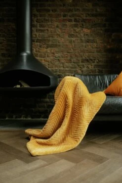 Dreamland Deluxe Velvet Mustard Heated Throw - Large -Bed Linings Sales Store 4844994 R Z013A