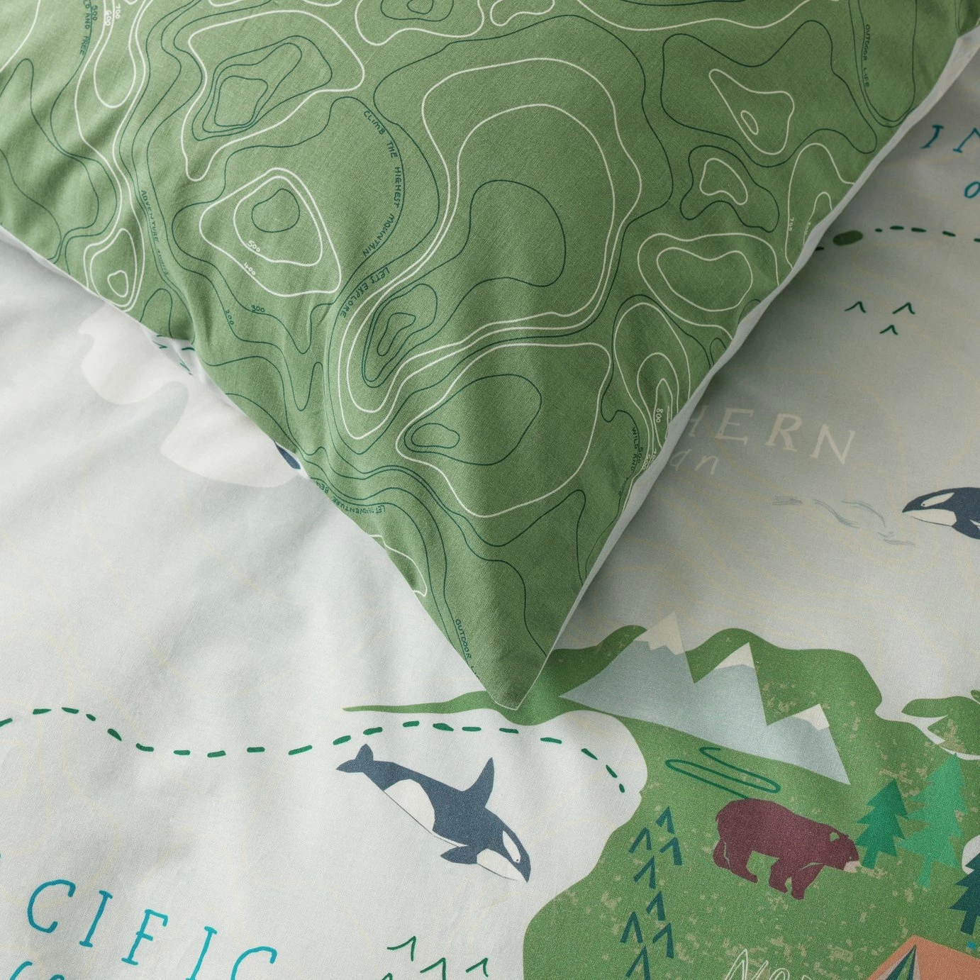 Habitat Kids Cotton World Map Print Bedding Set - Toddler 4 Habitat Kids Cotton World Map Print Bedding Set - Toddler - Image 4
