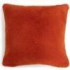 Habitat Plain Faux Fur Cushion - Burnt Orange - 43X43cm