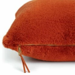 Habitat Plain Faux Fur Cushion - Burnt Orange - 43X43cm -Bed Linings Sales Store 7048663 R Z003A