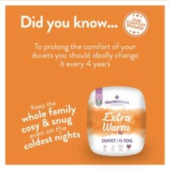 Slumberdown Extra Warm 15 Tog Duvet - Single -Bed Linings Sales Store 8268260 R Z007A