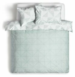 Habitat Stockholm Diamond Dash Duck Egg Bedding Set - Single -Bed Linings Sales Store 8277385 R Z002A