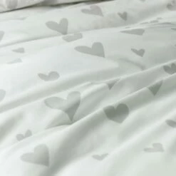Habitat Hearts Grey & White Bedding Set - Single -Bed Linings Sales Store 8291251 R Z007A