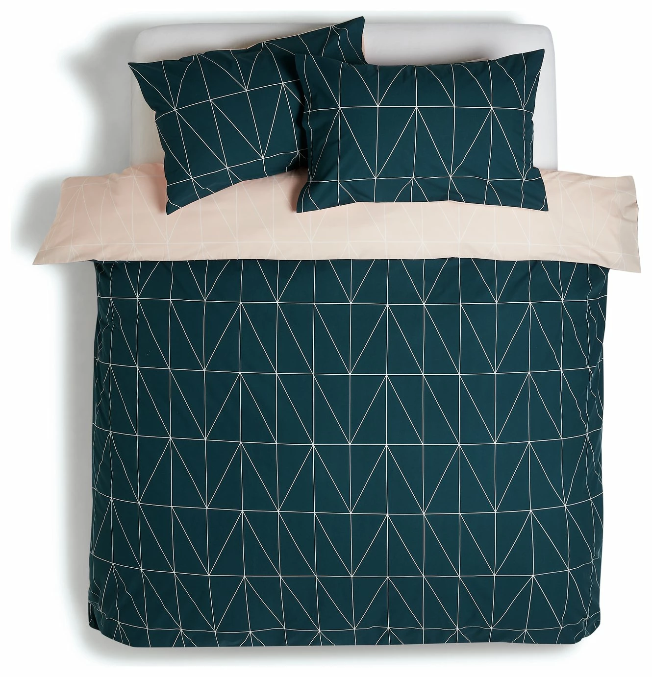 Habitat Geo Teal & Blush Reversible Bedding Set - Single 3 Habitat Geo Teal & Blush Reversible Bedding Set - Single - Image 3
