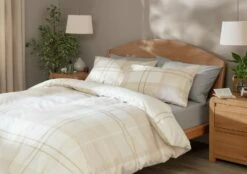 Habitat Check Neutral Bedding Set - Single -Bed Linings Sales Store 8348829 R Z005A