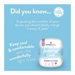 Slumberdown Summer Cool 4.5 Tog Duvet - Single -Bed Linings Sales Store 8356756 R Z007A