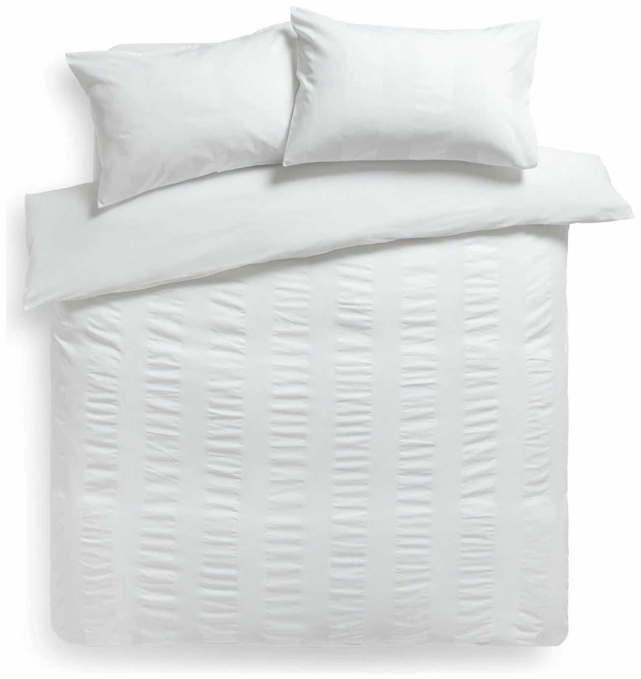 Habitat Cotton 300TC Waffle Striped White Bedding Set-Double 3 Habitat Cotton 300TC Waffle Striped White Bedding Set-Double - Image 3