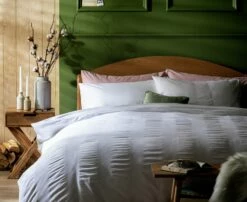 Habitat Cotton 300TC Waffle Striped White Bedding Set-Double 10 Habitat Cotton 300TC Waffle Striped White Bedding Set-Double -Bed Linings Sales Store 8612483 R Z004A