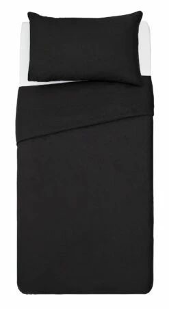 Habitat Cotton Rich Plain Black Bedding Set - Single