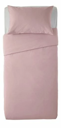 Habitat Cotton Rich Plain Blush Pink Bedding Set - Single