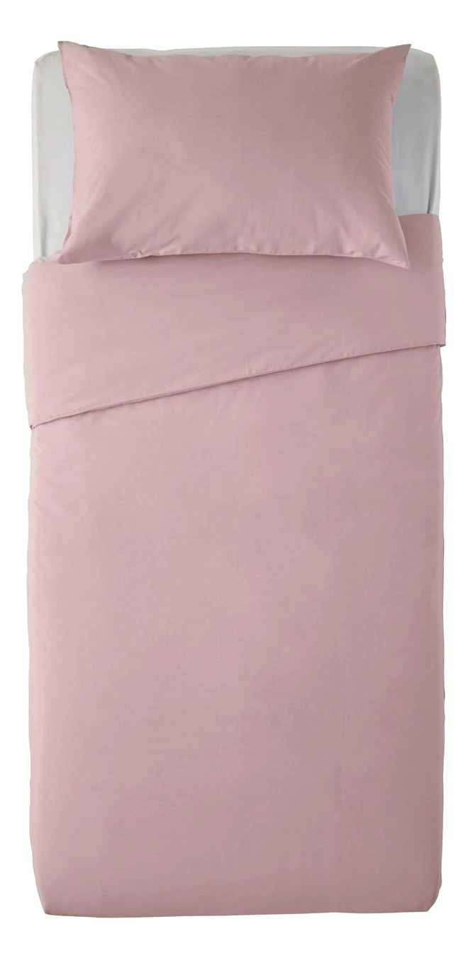 Habitat Cotton Rich Plain Blush Pink Bedding Set - Single 1 Habitat Cotton Rich Plain Blush Pink Bedding Set - Single