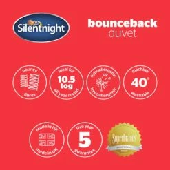 Silentnight Bounceback 10.5 Tog Duvet - Single 15 Silentnight Bounceback 10.5 Tog Duvet - Single -Bed Linings Sales Store 8676357 R Z008A