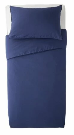 Habitat Cotton Rich Plain Navy Bedding Set - Single