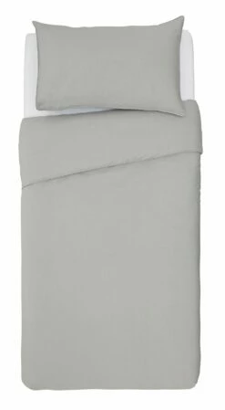 Habitat Cotton Rich Plain Grey Bedding Set - Single