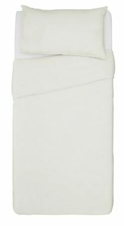 Habitat Cotton Rich Plain Cream Bedding Set - Single